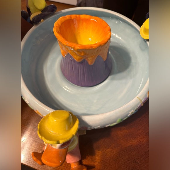 Vintage Collector Disney Mickey Polynesian Luau 2-Piece Chip Dip Platter - Picture 2 of 8